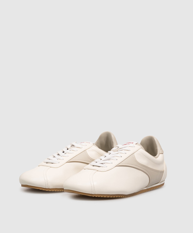 Bottega Veneta Белые кожаные кроссовки Shot A007CFV6VC0 изображение 2