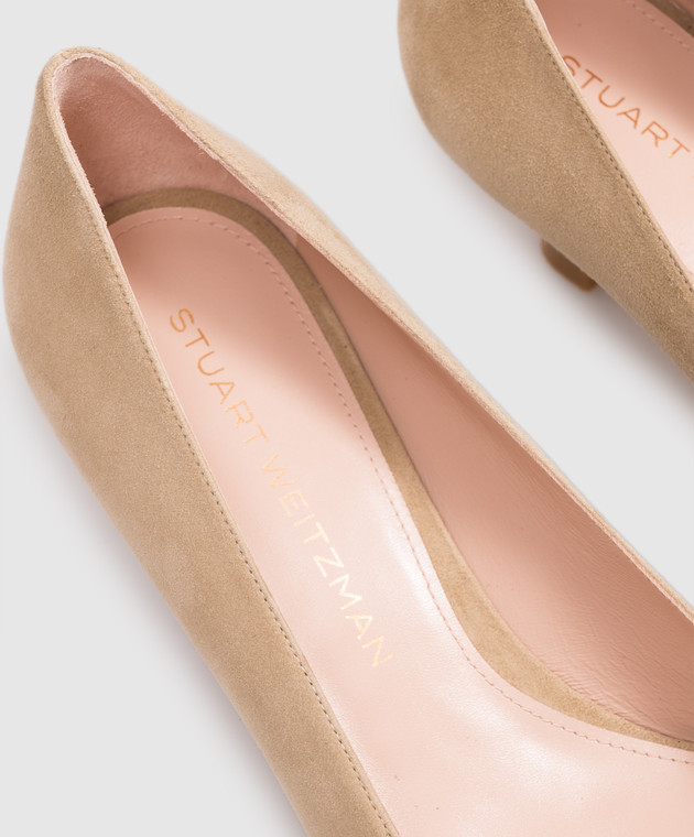 Stuart Weitzman Бежевые замшевые туфли SO391 изображение 5
