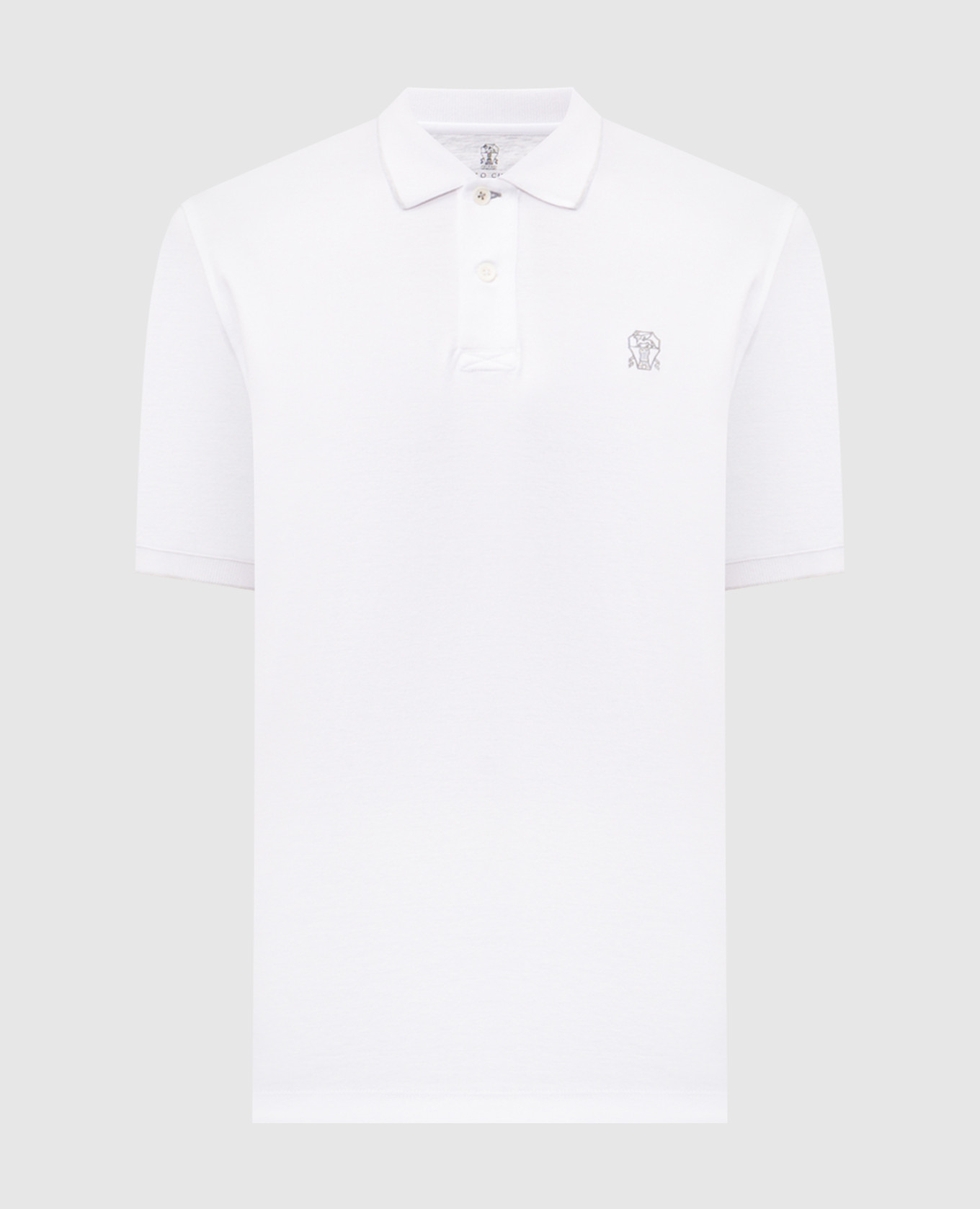Белое поло с вышивкой эмблемы