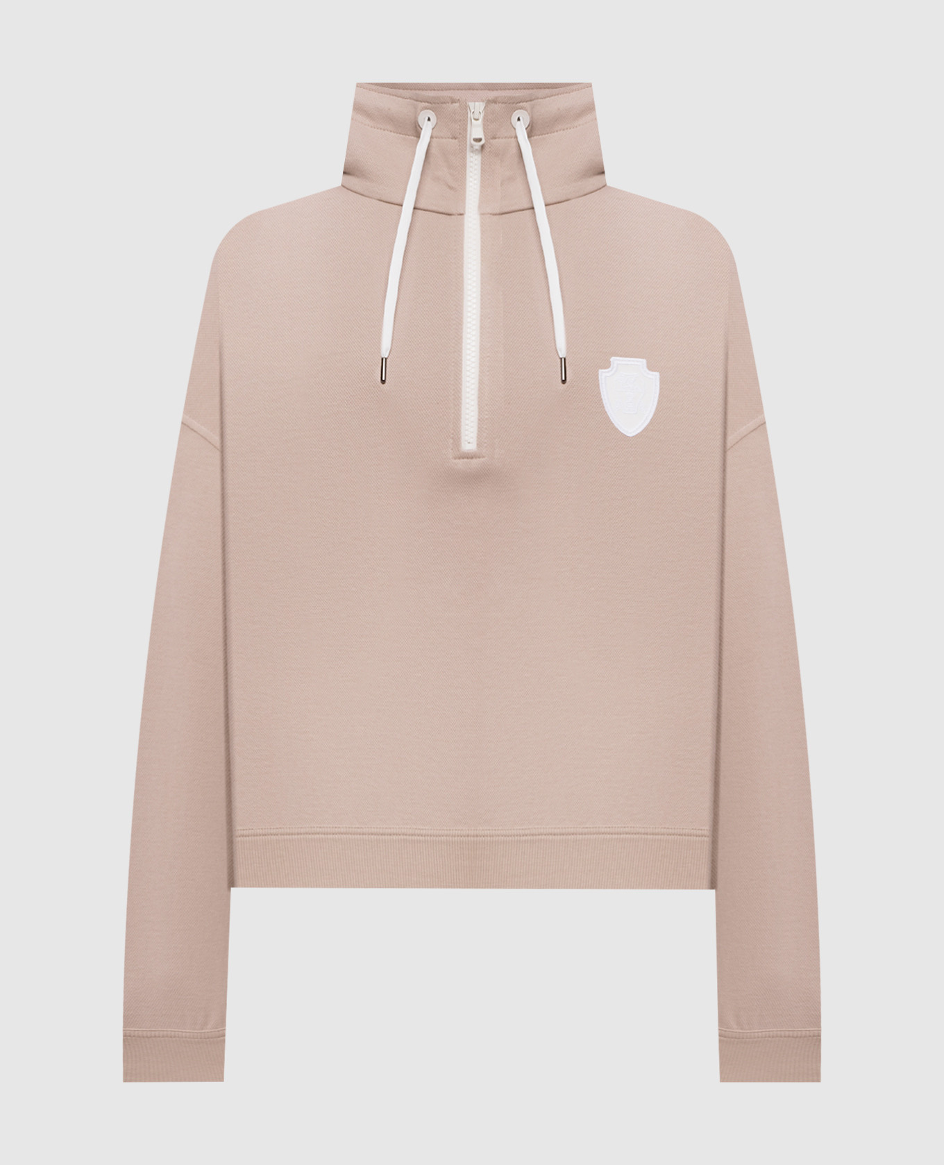Бежевый свитшот с нашивкой эмблемы