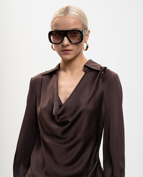 Balmain Черные очки Pulse с золотом BPS185D57