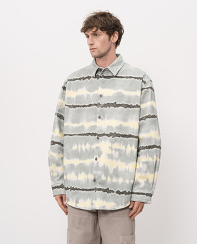 Off-White Серая джинсовая рубашка TieDye 44MES01FZ26F001