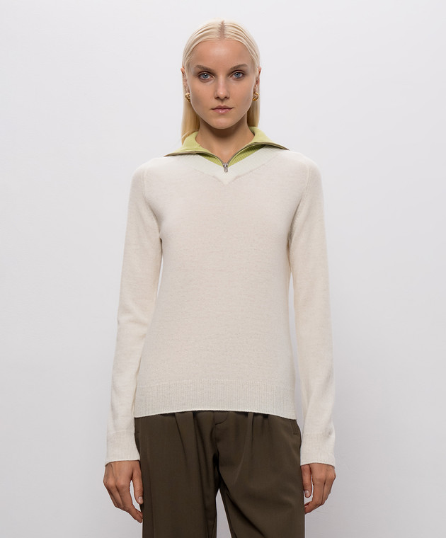 Maison Margiela MM6 Джемпер кольору айворі з вовною S62HA0109M13343 зображення 3
