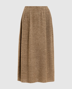 BOBOUTIC Коричневая юбка с шелком 5043