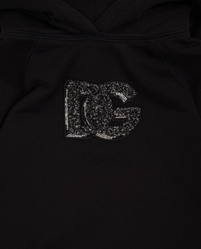 Dolce&Gabbana Дитяче чорне худі з логотипом L5JWCBG7PHM812+
