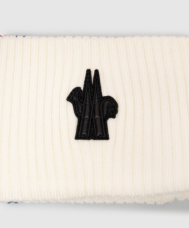 Moncler Grenoble Пов'язка з вовни кольору айворі L20983B00002M1131 зображення 4