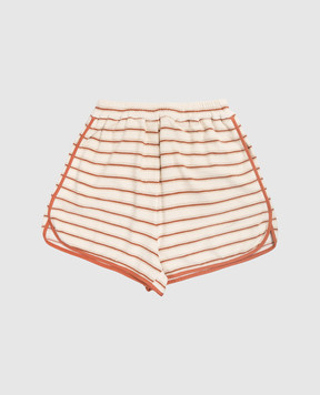Brunello Cucinelli Дитячі бежеві шорти в смужку з шовком BQ987P261C