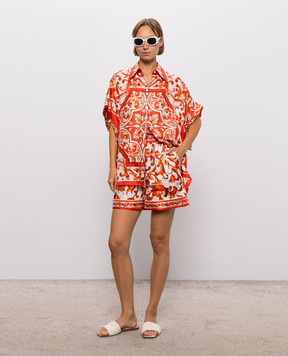 Dolce&Gabbana Шорти із шовку в брендовий принт FTDB8TGDDRE