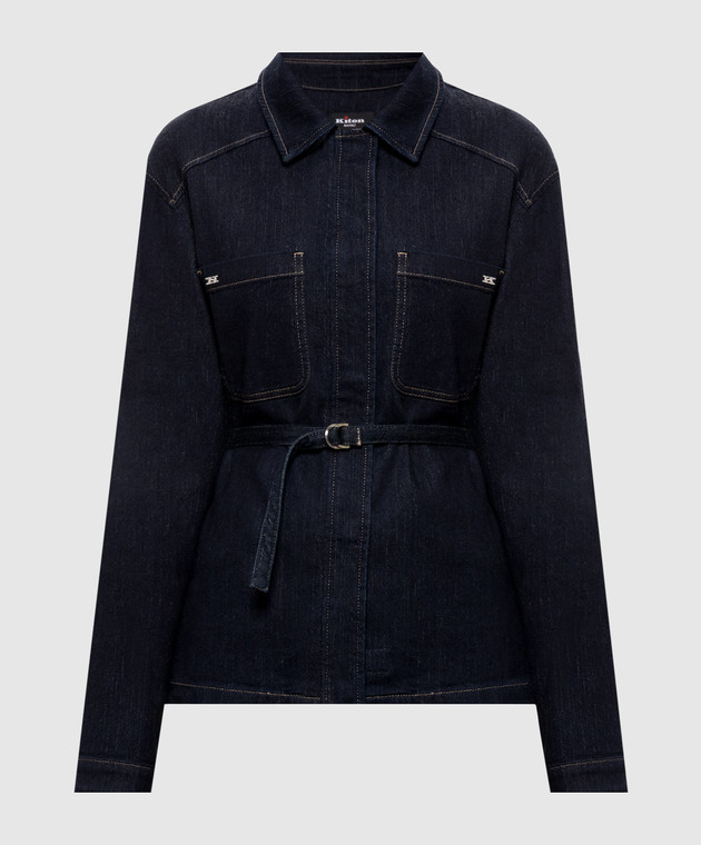 Kiton Синяя куртка с поясом DJ61402K0500L