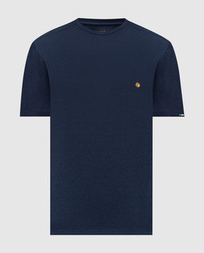 Stefano Ricci Синяя футболка с эмблемой MNH6104920803