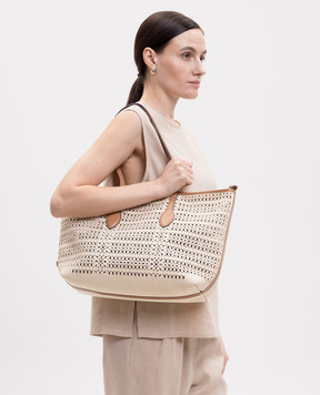 Gianni Chiarini Бежевая сумка-тоут с перфорацией BS11507COMMCNVLS