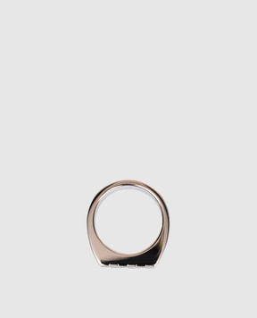 Off-White Срібляста каблучка з емблемою Diag OMOC07NC99MET001