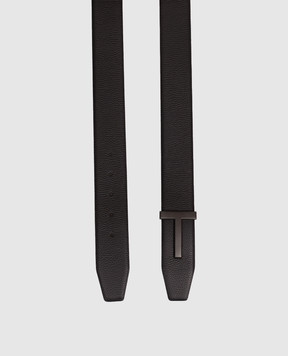 Tom Ford Черный кожаный ремень с матовой пряжкой TB178LCL236L