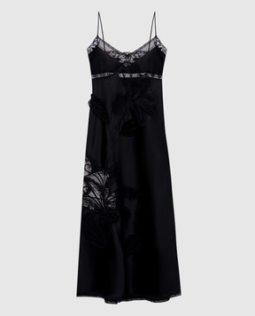 Ermanno Scervino Чорна сукня міді з мереживом D482Q727APOKP