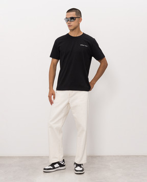 Off-White Чорна футболка з принтом Logo 44MAA16MF26J00L