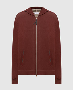 Brunello Cucinelli Коричнева спортивна куртка із шовком MD828SB806