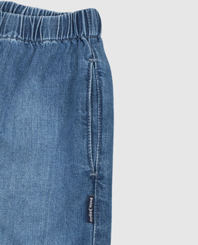 Palm Angels Детские синие джинсовые шорты с принтом логотипа PBYC002S26DEN001