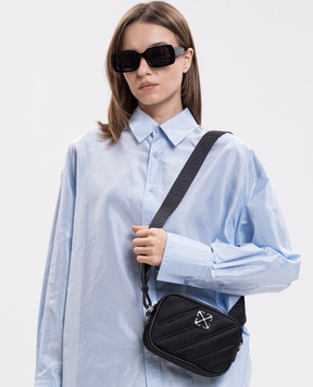 Off-White Черная сумка кросс-боди с фактурной эмблемой OWWNQ07F26FB01