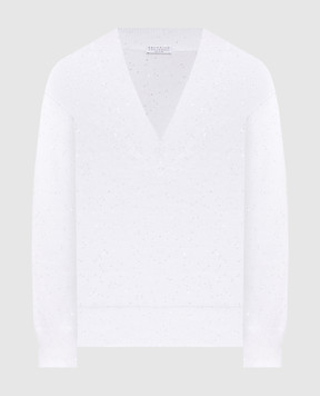 Brunello Cucinelli Белый пуловер из льна MDT746412