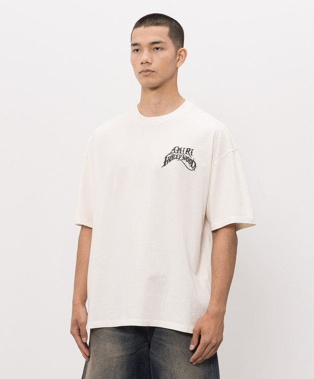 AMIRI Футболка HOLLYWOOD цвета айвори AMTOJR1189 изображение 3