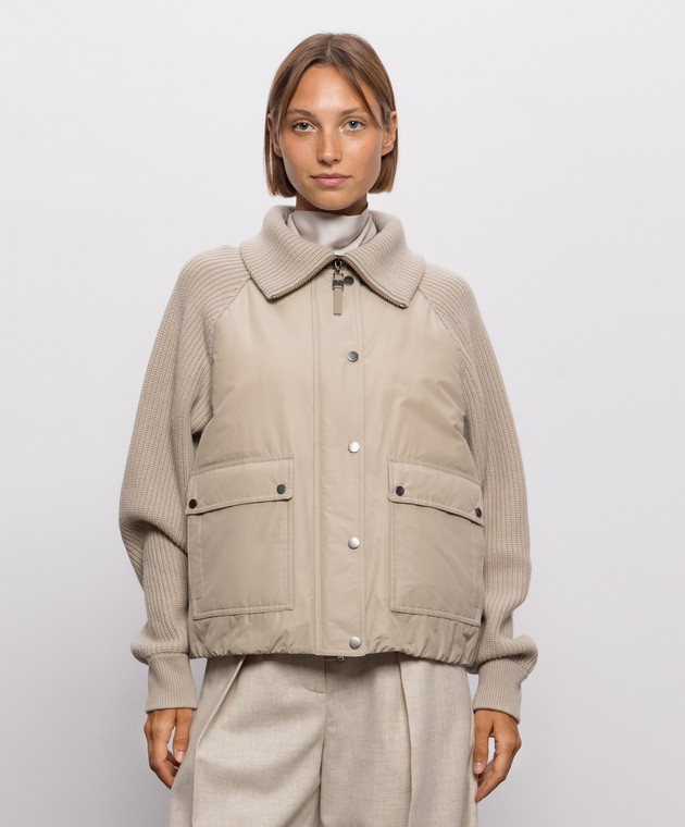 Brunello Cucinelli Бежева пухова куртка MH5257294 зображення 3