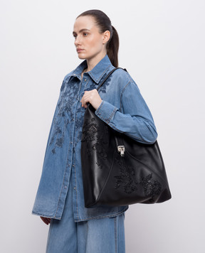 Ermanno Scervino Чорна шкіряна сумка Clio D483S305RFYK