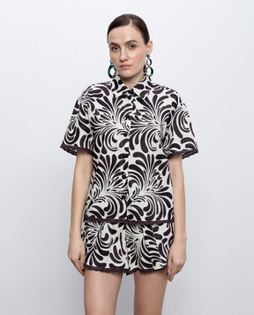 Twinset Бежевая рубашка в контрастный принт 261LM2QBB