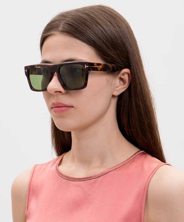 Tom Ford Коричневі сонцезахистні окуляри Cyrus FT1337F зображення 2