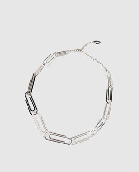 Off-White Сріблясте кольє Paperclip OWOB148S26MET001