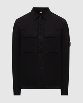 C.P. Company Черная рубашка на молнии с логотип патч MOS156A110143G
