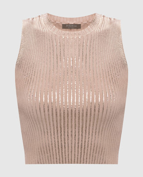 Peserico Бежевый топ в рубчик E98117F1809209