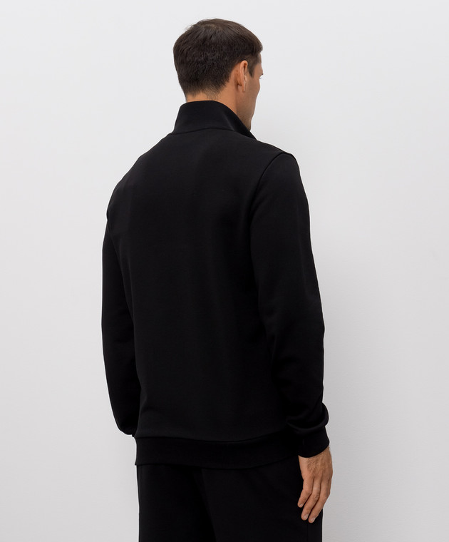 Moncler Чорна спортивна куртка з фактурним логотипом L20918G0000489AZY зображення 4