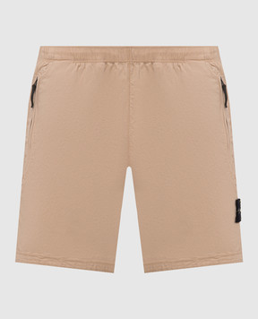 Stone Island Бежеві шорти з патчем логотипа L1S15L100017S0003